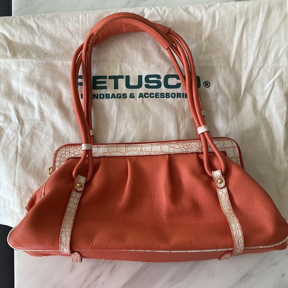 Petusco Leather Shoulder Bag Made in Spain - Picture 3 of 13